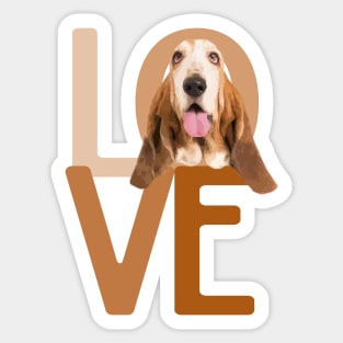 Basset Hound Love Sticker